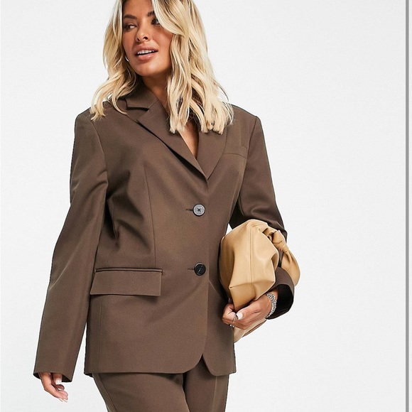 ASOS Jackets & Blazers - New with tags ASOS DESIGN masculine suit blazer in chocolate brown jacket US 4